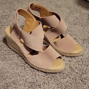 Women's Blush Pink Wedge Sandals Size 39